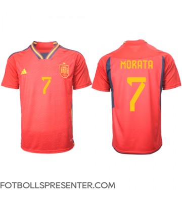 Spanien Alvaro Morata #7 Hemma Matchtröja VM 2022 Kortärmad